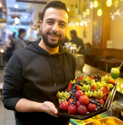 Fruit Platter and Chef